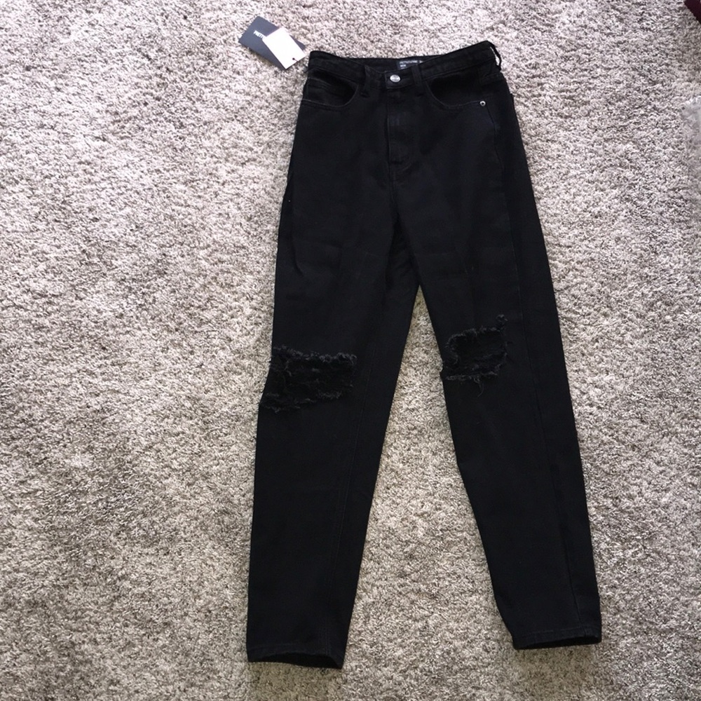 Black Ripped Mom Jeans